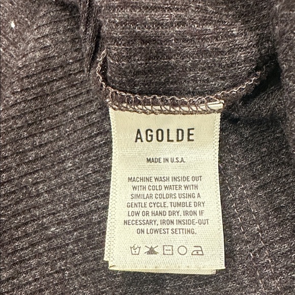 NWT AGolde Long Sleeve Rib Crewneck Top Size Large - Picture 3 of 4